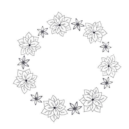 Vector Holiday frame. Illustration for invitation cards. Merry Christmas design for congratulations.のイラスト素材