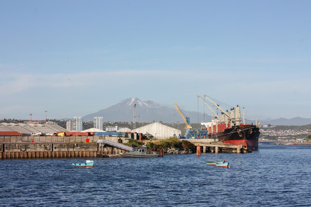 Quay of Puerto Montt, Chile.の写真素材