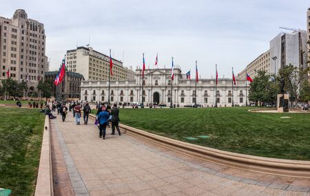 SANTIAGO, CHILE - September 30, 2013: La Moneda, the seat of the President of the Republic of Chile.のeditorial素材