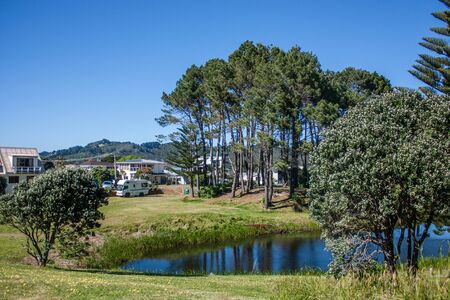 Whangamata beach, North Island, New Zealand.の写真素材