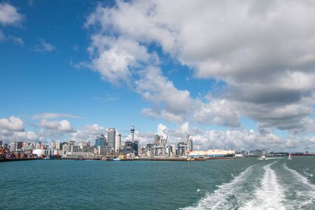 AUCKLAND, NEW ZEALAND - December 07, 2015: Skyline of Auckland, New Zealand.のeditorial素材