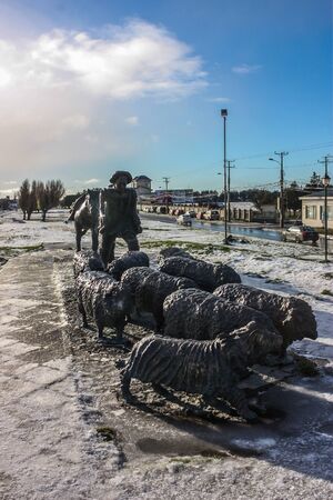 Shepherd Monument, Punta Arenas, Chile,のeditorial素材