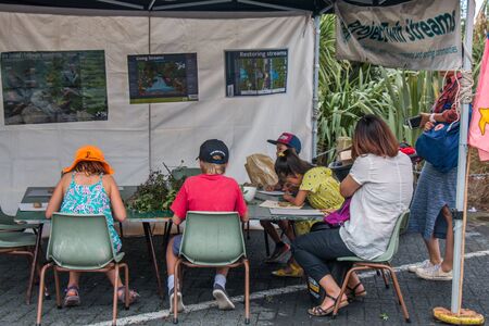 Auckland, New Zealand - April 09, 2017: Kids activities at Eco Day in New Lynn.のeditorial素材