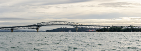 Auckland Harbor Bridge in Auckland, New Zealand.の写真素材