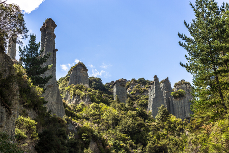 Putangirua Pinnacles, New Zealandの写真素材