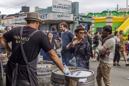 Wellington, New Zealand - March 25, 2018: Fantastic food, drink and live bands at Cuba Dupa Festival 2018 in Wellington, New Zealand.のeditorial素材