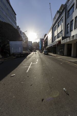 Wellington, New Zealand - March 25, 2018: Closed street for Cuba Dupa Festival 2018 in Wellington,...