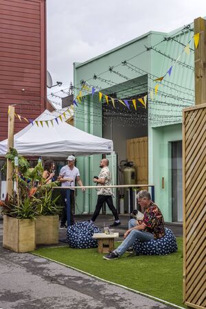 Wellington, New Zealand - March 25, 2018: Fantastic food, drink and live bands at Cuba Dupa Festival 2018 in Wellington, New Zealand.のeditorial素材