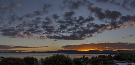 Sunset over Taupo, New Zealandの写真素材