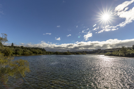 Aratiatia Dam on the Waikato River, New Zealandの写真素材