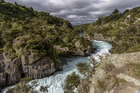 Aratiatia Dam on the Waikato River, New Zealandの写真素材