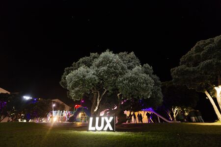 Wellington, New Zealand - May 20, 2018: Brilliant lights displays at Lux, a public festival of light...