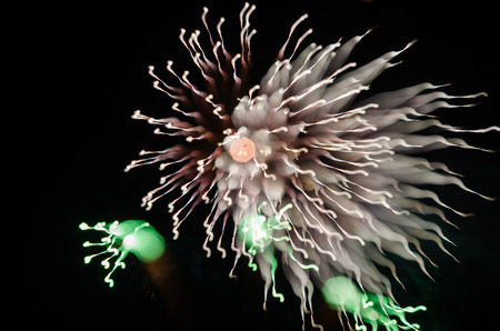 Bright bursts of fireworksの写真素材