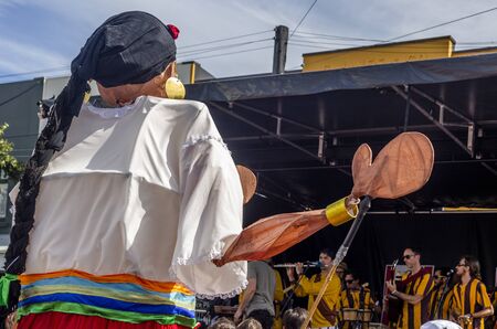 Wellington, New Zealand - March 04, 2018: The lively Newtown Festival. A variety of musical talent,...