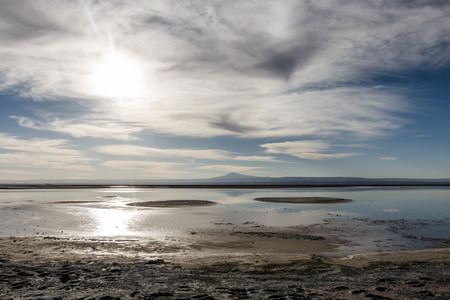 Chaxa Lagoon, Atacama Desert, Chileの写真素材