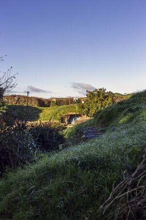 Matamata, New Zealand - June 07, 2017: Hobbiton, a movie set created for the filming of the Lord of...