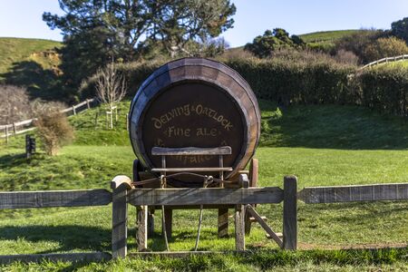 Matamata, New Zealand - June 07, 2017: Hobbiton, a movie set created for the filming of the Lord of the Rings and The Hobbit movies.のeditorial素材