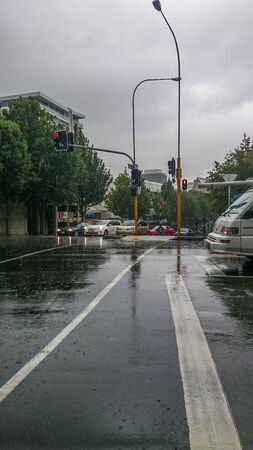 Auckland, New Zealand - February 04, 2015: Stormy day over Auckland, New Zealand.