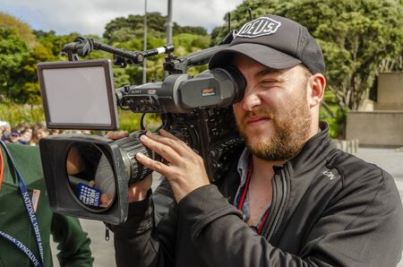 Wellington, New Zealand - October 28, 2018: Press capturing the royal visit to the Wellington War...