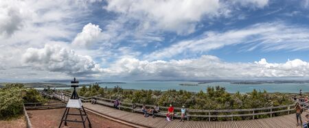 Auckland, New Zealand - December 07, 2015: Tower at the top of Rangitoto Island, an iconic landmark of Auckland, New Zealand.のeditorial素材