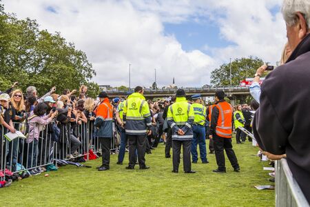 Auckland, New Zealand - December 04, 2015: All Blacks fans gather to welcome back the team in...