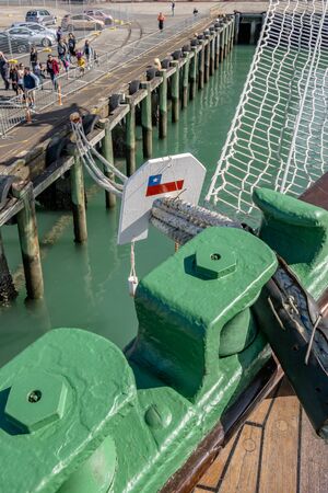 Auckland, New Zealand - November 22, 2016: Ropes of the Esmeralda at the New Zealand Navyâs 75th Birthday celebrations.のeditorial素材