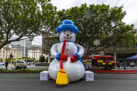 Wellington, New Zealand - November 25, 2018: Snowman at Wellington's Santa Parade,のeditorial素材