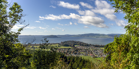 Aerial view of Rotorua, New Zealandの写真素材