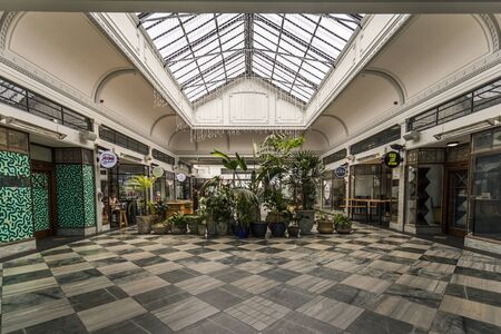 Auckland, New Zealand - January 04, 2019: People at St Kevins Arcade, a very popular tourist attraction known for it restaurants, cafe and shops in Karangahape Road in Auckland, New Zealand.のeditorial素材