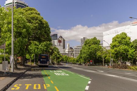 Auckland, New Zealand - January 04, 2019: View of Mayoral Dr in Auckland CBD, New Zealand.のeditorial素材