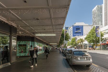 Auckland, New Zealand - January 04, 2019: People walking on Queen Street in Auckland CBD, New Zealand.のeditorial素材