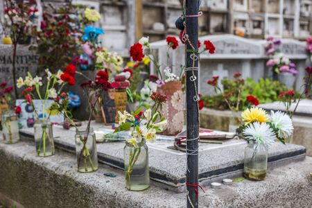 Santiago, Chile - September 09, 2017: Grave of Victor Jara at the General Cemetery of Santiago, Chile.のeditorial素材