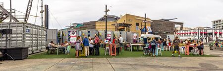 Wellington, New Zealand - January 22, 2018: People enjoying on a public event at the Wellington anniversary in New Zealand.のeditorial素材