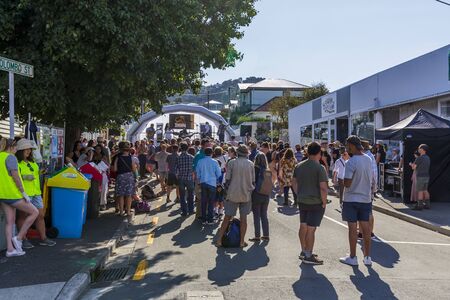 Wellington, New Zealand - March 03, 2019: People enjoying the fantastic live bands at Newtown Vintage Market in Wellington, New Zealand.のeditorial素材