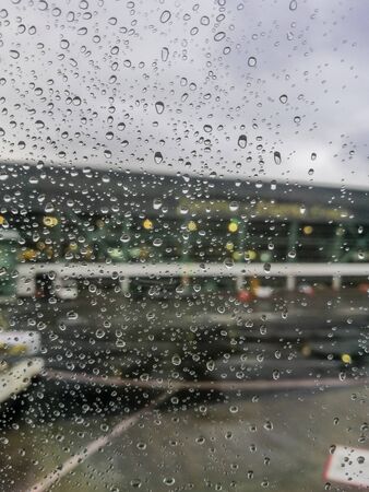 Rainy day at the terminal gateの写真素材