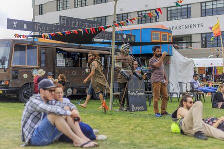 Wellington, New Zealand - December 03, 2017: Live music and family entertainment at The Extravaganza...