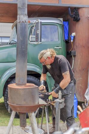 Wellington, New Zealand - December 03, 2017: Workplace artisan at The Extravaganza Fair in Wellington, New Zealandのeditorial素材