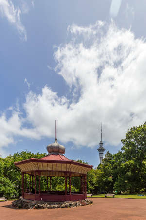 Auckland, New Zealand - January 06, 2020: People inside of the pavilion in Albert Park in Auckland, New Zealand.のeditorial素材