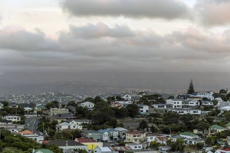 Wellington in a cloudy day in New Zealand