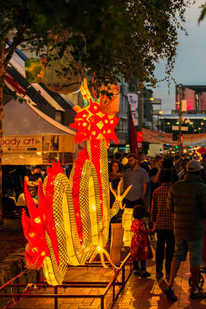 Wellington, New Zealand - February 17, 2018: Handmade Chinese lanterns at Wellington Chinese New Year Festival in New Zealand.のeditorial素材
