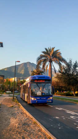 Santiago, Chile - September 18, 2016: Santa Clara Avenue in Ciudad Empresarial at Santiago de Chile.のeditorial素材