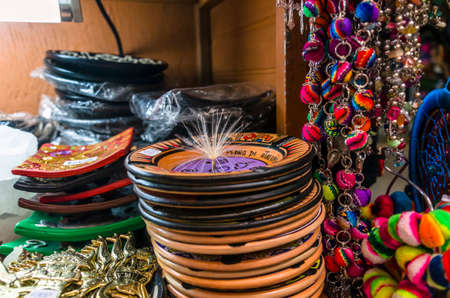 San Pedro De Atacama, Chile - October 02, 2016: Locals souvenirs on display in San Pedro de Atacama, Chile.のeditorial素材