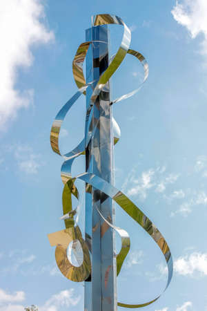 Santiago, Chile - June 08, 2011: Beautiful sculpture at Parque Bicentenario in Santiago de Chile.のeditorial素材