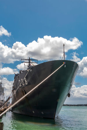 Auckland, New Zealand - November 19, 2016: Boat expositions at the New Zealand Navyâs 75th Birthday celebrations, New Zealand.のeditorial素材
