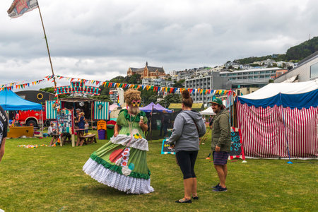 Wellington, New Zealand - December 01, 2019: Live music and family entertainment at The Extravaganza Fair in Wellington, New Zealandのeditorial素材