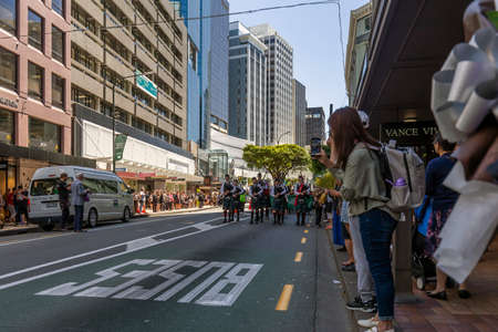 Wellington, New Zealand - December 13, 2019: Phil Krieg a dog walker having a walk at Wellington wind turbine in New Zealandのeditorial素材