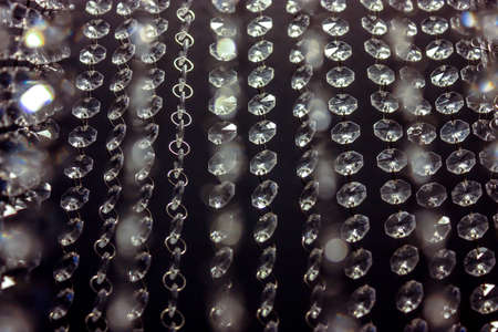 Elegant pendant lamp with many balls in a living roomの写真素材