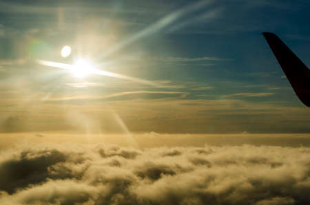 Beautiful view of cloudscape from the airplaneの写真素材