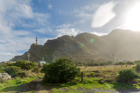 Road to the lighthouse in Ngawi/Cape Palliser New Zealandの写真素材
