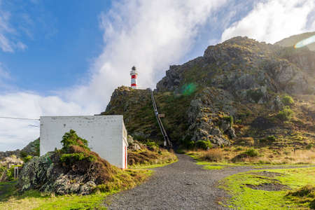 Road to the lighthouse in Ngawi/Cape Palliser New Zealandの写真素材